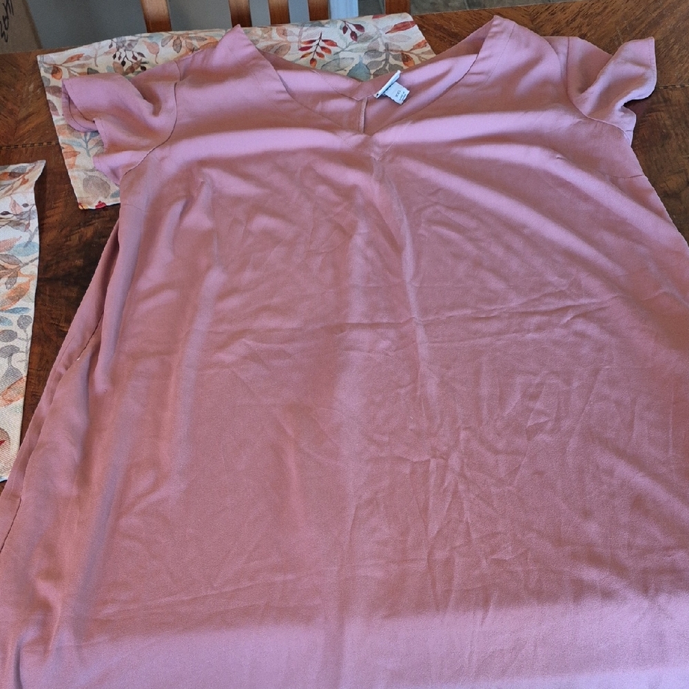 a new day Mauve V-Neck Blouse